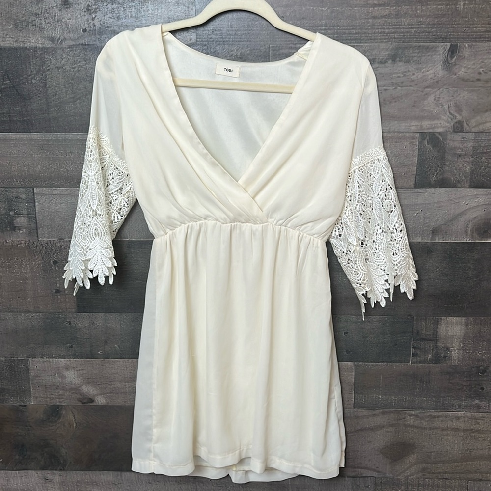 Cream Tobi V-Neck Blouse